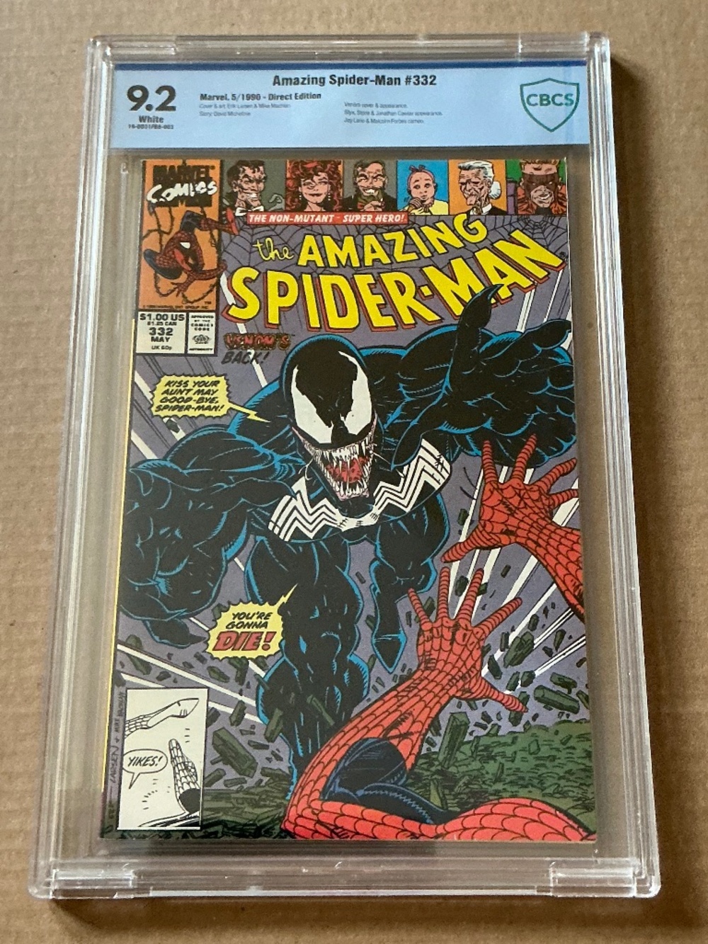 Amazing Spider-Man 332 CBCS 9.2 Venom Appearance Erik Larsen Mike Machlan Cover